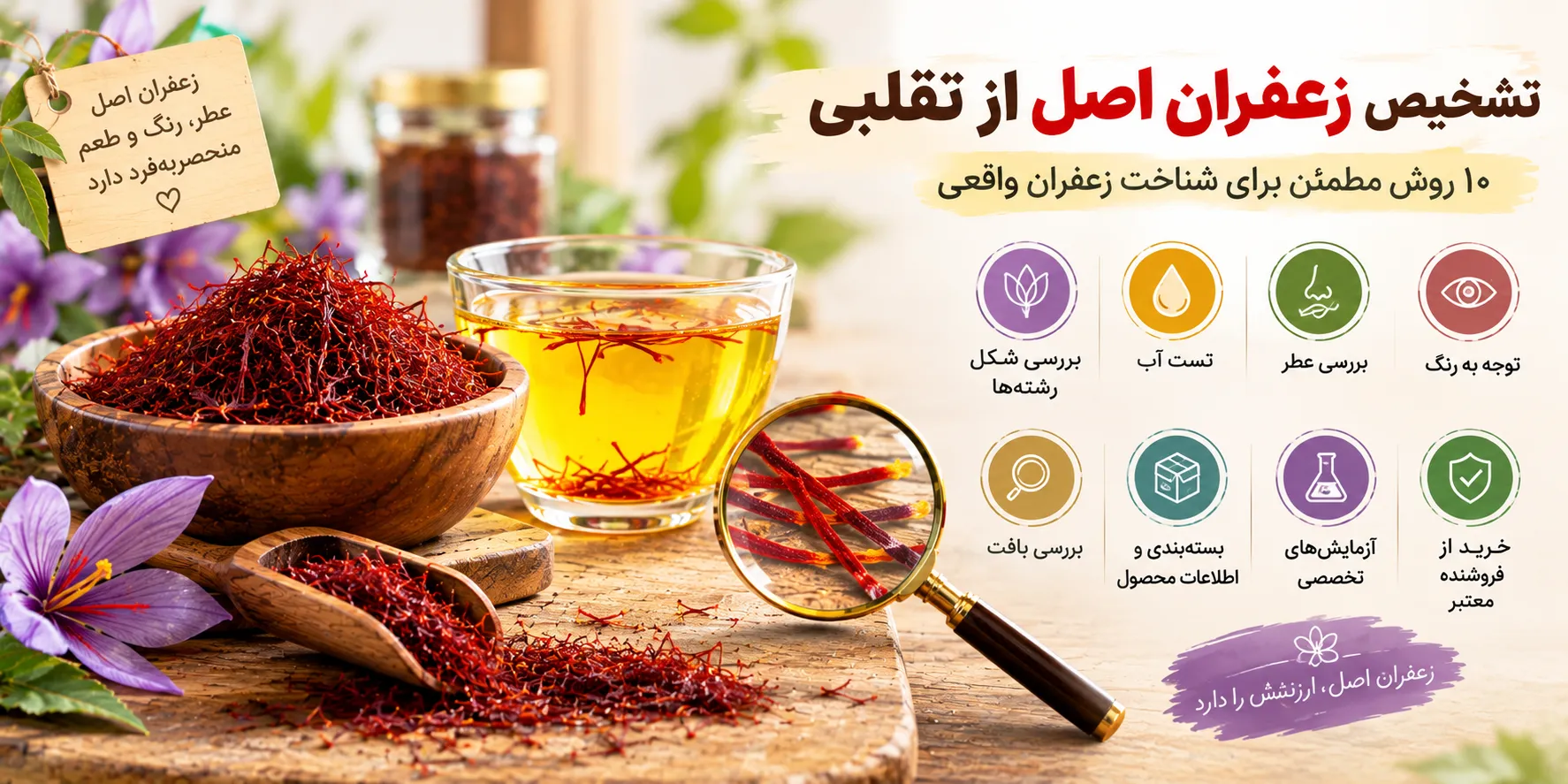 تشخیص زعفران اصل از تقلبی